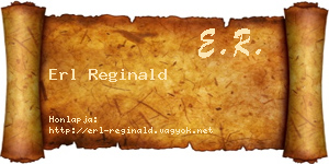 Erl Reginald névjegykártya